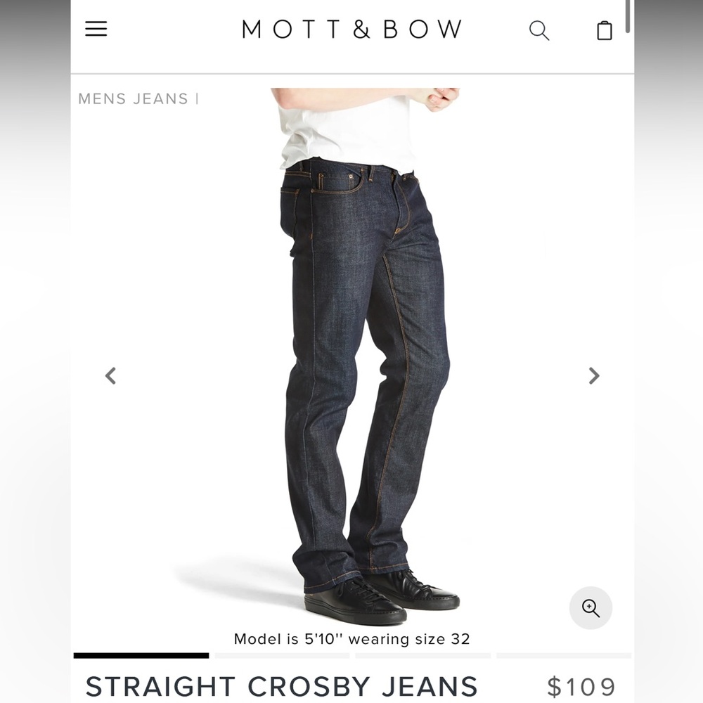 NWT Mott & Bow Men's Straight Crosby Jeans - Dark Blue